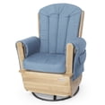 thumbnail image 1 of Foundations SafeRocker Standard Glider Nursery Rocking Chair, Wood Base, Storage Pockets, Blue, 1 of 5
