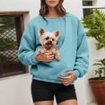 thumbnail image 2 of TAmten Cat Pouch Hoodies for Women Kangaroo Pocket Dog Pouch Sweatshirts Pet Carrier Pullover Animal Holder Cute Tops(Sky Blue,M), 2 of 5