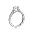 thumbnail image 2 of Peg Head Set Round Cubic Zirconia Center Designed Sides Solitaire Ring Sterling Silver Size 6, 2 of 3