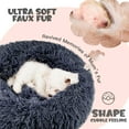 thumbnail image 6 of Dog Beds for Small Dogs, Donut Dog Bed with Blanket Attached, Calming Dog Bed Washable (20"/26"/35") Grey, 6 of 17