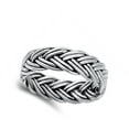 thumbnail image 4 of Braided Oxidized Ring .925 Solid Sterling Silver Band Jewelry Female Male Unisex Size 6, 4 of 4