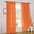 thumbnail image 2 of 2 Piece Sheer Curtains Light Filtering Rod Pocket Window Curtain Voile Window Treatment Rod Pocket Curtain Panels for Bedroom and Living Room, 2 of 3