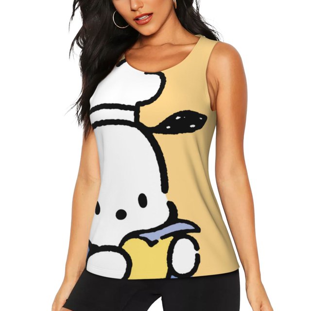 Cute Cartoon Pochacco Funny Workout Gym Fitness Weightlifting Gift Tank Top-Small