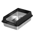thumbnail image 2 of Extra Large Stainless Steel Cat Litter Box Semi-Enclosed Anti-Splash Odor Resistant Design Multi Size for All Cat Breeds, 2 of 6