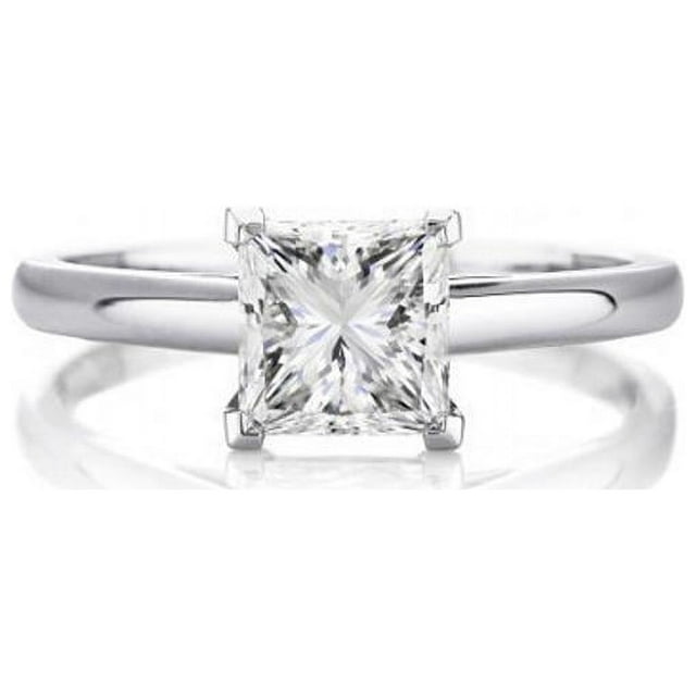 2,00 Ct Solitaire Rond Diamond Bagues de Mariage pour Femmes en Or Blanc Massif 14K