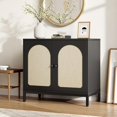 thumbnail image 2 of Ourlova Buffet Cabinet with Storage Kitchen Storage Cabinet with Rattan Doors, Accent Cabinet with Adjustable Shelf, Boho Accent Liquor Bar Console Cabinet, 2 of 7
