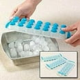 thumbnail image 3 of Set of 3 Easy Push Pop-Out Round Mini Ice Cube Trays with Flexible Silicone Bottom, Assorted Colors, 3 of 6