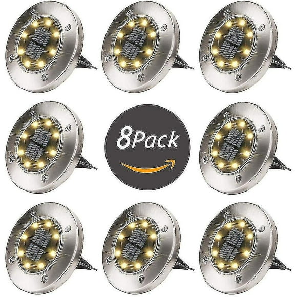 Solar Lamps For Outdoor 8 Led, Solar Garden Floor Lamp, Outdoor Floor Lamp Garden Lamps Ip65 (8 Warm White)