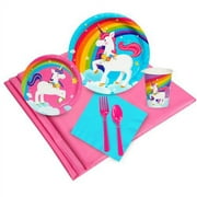 NA 57 Piece Fairytale Unicorn Plastic Disposable Party Supplies Set