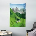 thumbnail image 1 of Switzerland Tapestry, Watercolor Style Alpine Mountains and Meadow Pastoral Countryside Farming Theme, Wall Hanging for Bedroom Living Room Dorm Decor, 40W X 60L Inches, Multicolor, by Ambesonne, 1 of 2