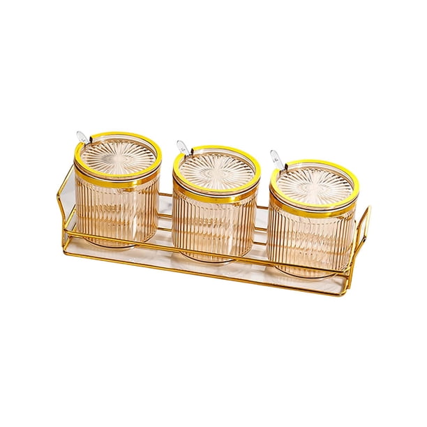 Tarro de condimentos Soledad organizador de mostrador de cocina almacenamiento de alimentos 3 rejillas