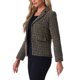 thumbnail image 4 of CHAQUETA DE TWEED PARA MUJERES INSPIRE CHIC, CON SOLAPA EN PICO, MANGA LARGA, ABIERTO EN FRONTAL, ESTILO CUADRICULADO, TAMAÑO M, COLOR CAQUI Y NEGRO, 4 of 6