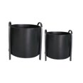 thumbnail image 1 of Matte Black Round Metal Planters, Set of 2, 1 of 1