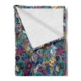 thumbnail image 2 of Space Soft Flannel Fleece Throw Blanket, Abstract Cartoon Science Fiction Themed Image with Swirl Waves Asteroids Telescope, Cozy Plush for Indoor and Outdoor Use, 60" x 80", Multicolor, by Ambesonne, 2 of 5