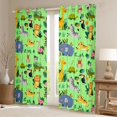 thumbnail image 2 of Manfei Flamingo Giraffe Zebra Curtains Pack of 2 (42x84 Each),Tropical Botanical Monstera Leaf Curtains Blackout,Cute Elephant Monkey Bedroom Curtains For Kids,Ultra Soft Home Decor, 2 of 6