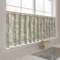 thumbnail image 3 of TWOPAGES Light Filtering Pinch Pleated Print Cafe Curtains for Kitchen Small Windows, 2 Panels, 26"x18", Stone, 3 of 5