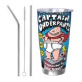 thumbnail image 1 of Capitán CalzoncillosVaso de 20 oz, taza de viaje de café con aislamiento al vacío de acero inoxidable, taza de café, taza de viaje con tapa, taza térmica para exteriores, 1 of 8