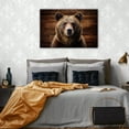 thumbnail image 4 of HFDF Rustic Bear Wall Art for Living Room Bear Pictures Wall Decor Farmhouse Wildlife Animal Photo Prints Bear Portrait Canvas Painting Wood Grain Background Cabin Decor for 24x16inch Framed, 4 of 6