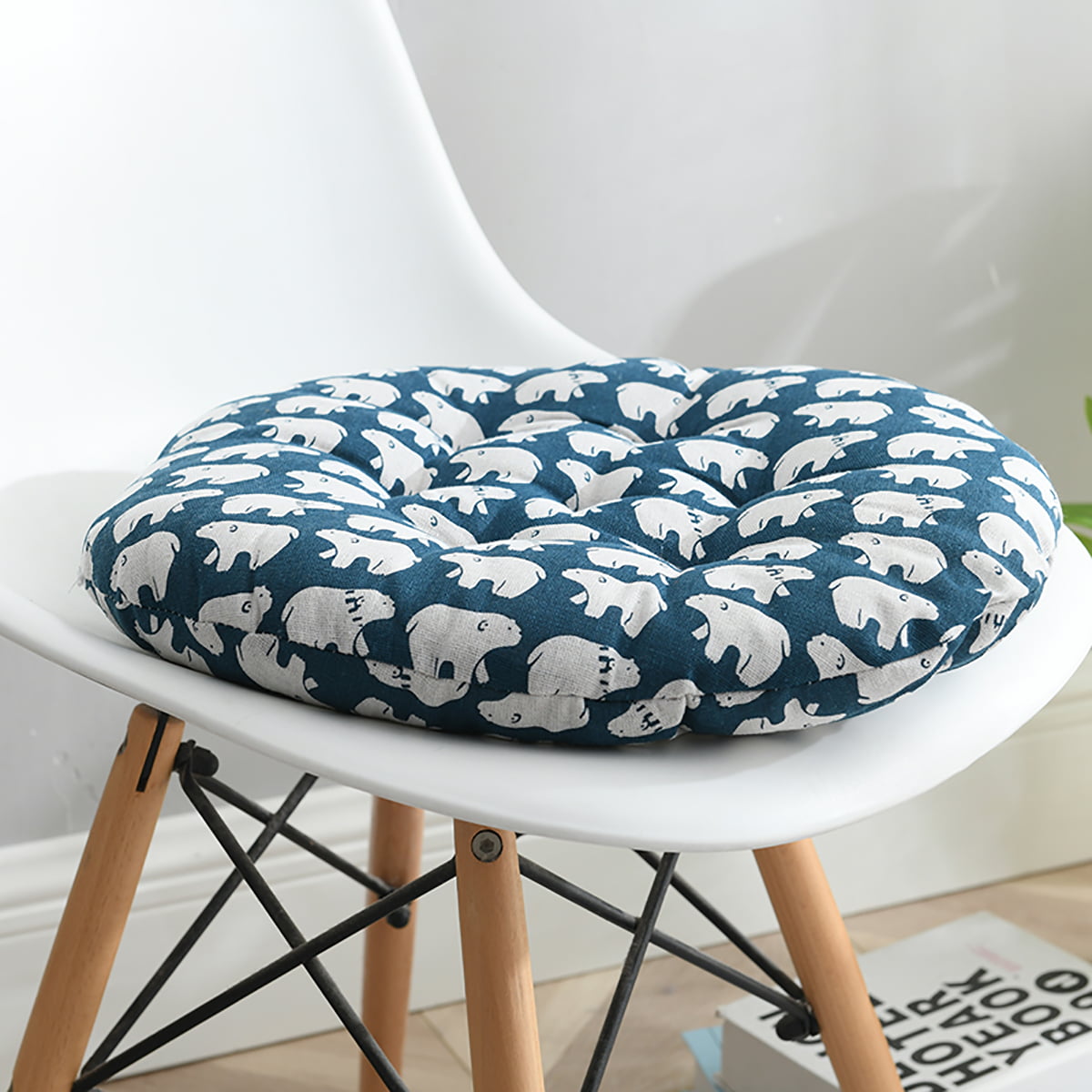 Various Patterns Round Seat Cushion,Office Chair Pads Sofa Cushion Bay  Window Cushion Tatami Mat for Garden Home Student Dorm Office,15.8 inch  Long 