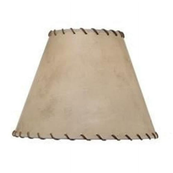 Stiffel ST112 8 x 16 x 12 in. Hardback Empire Lamp Shade, Calfskin with Leather Lacing