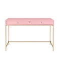 thumbnail image 2 of DeeHome Pink High Gloss and Gold 2-drawer Writing Desk, 2 of 7