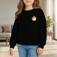 thumbnail image 2 of EnJoCho Little Girls Fleece Hooded Sweatshirt, Long Sleeve Oversized Printed Fashion, Crew Neck Pullover for Fall Halloween Holiday Family Outdoor Activities, 2 of 4