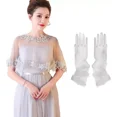 thumbnail image 1 of Capa Chalina De Encaje Con Guantes Vestido Fiesta Novia, 1 of 7