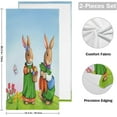 thumbnail image 2 of Easter Bunnies Couple Hand Towels, Carrots Eggs Kitchen Towel Ultra Soft and Absorbent,Decorative Fingertip Face Towel for Bathroom Hotel, 2 PCS, 28.3"x 14.4", 2 of 5