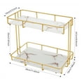 thumbnail image 6 of Wildnix 2-Tier Industrial Bathroom Organizer, White and Gold Iron & Glass Countertop Shelf, &nbsp; Design with High Load Capacity, Modern Style, 6 of 6