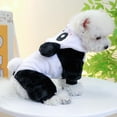 thumbnail image 6 of Panda Fleece Pet Jumpsuit for Small Dogs Cats - Warm Hooded Onesie with 3D Ears & Pom Tail, Soft Winter Full Body Costume for Puppy Kitten, Halloween Christmas Outfit, 6 of 9