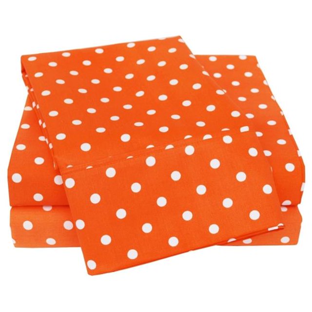 Impressions CR600QNSH PDOR Riche en Coton 600 Fil Compter Polka Dot Grand Feuille Set&44; Orange