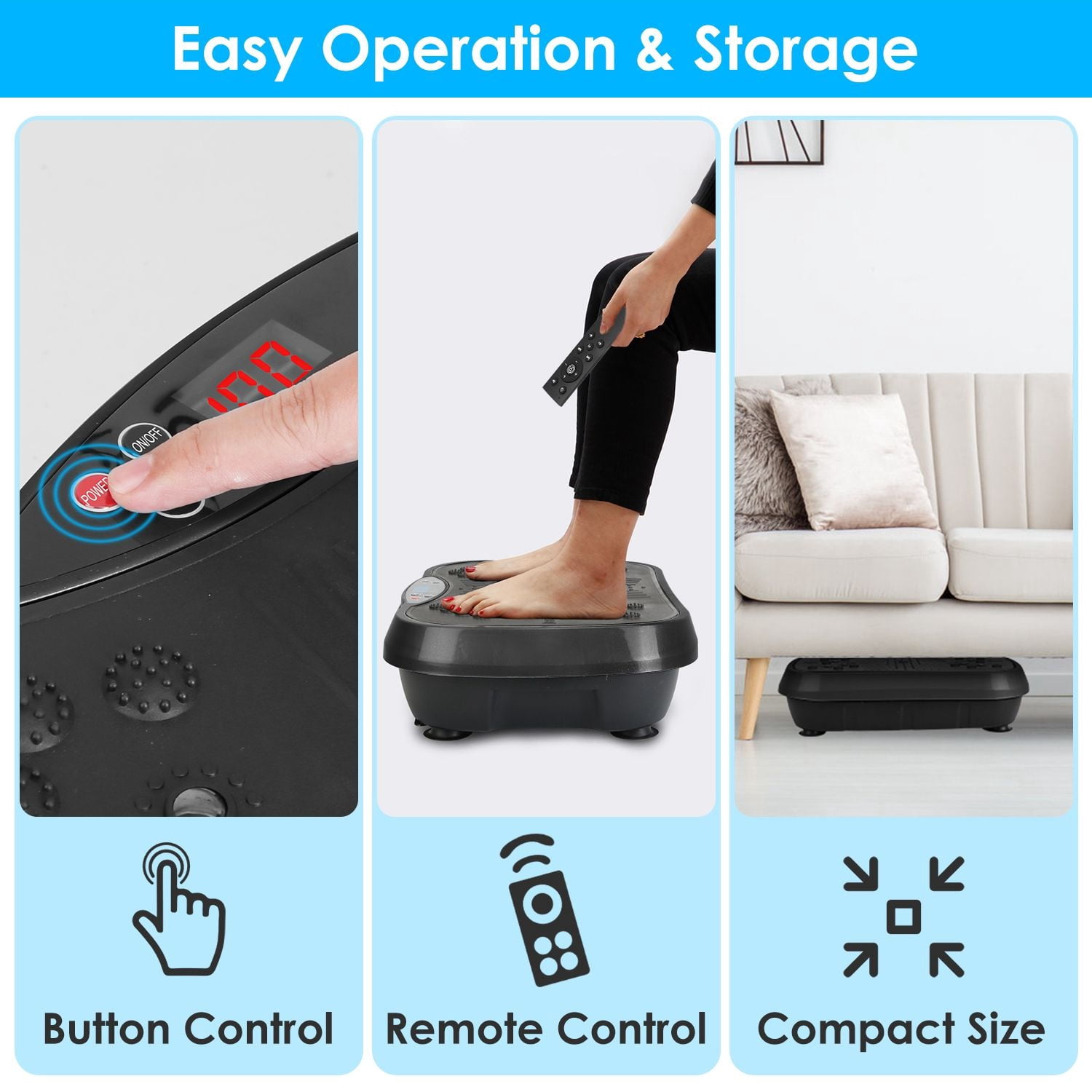 Vibration Exercise Machine With Resistant Bands Remote Control Whole Body Vibration Platform Workout Equipment Home Fitness Training Equipment For Weight Loss Fat Burner