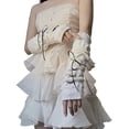 thumbnail image 4 of Women's Y2k Long Arm Gloves White Cozy Winter Fingerless Gloves Soft Arm Warmers Holiday Halloween Gloves for Women, 4 of 4