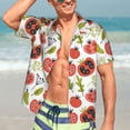 thumbnail image 5 of Picia Tomatoes Gentle Cotton Regular Fit Short Sleeve Casual Hawaiian Shirt for Men-XX-Large, 5 of 9