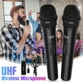 thumbnail image 4 of professional uhf dual microphone system, 2-channels handheld for indoor home outdoor ktv party speakers, 4 of 8
