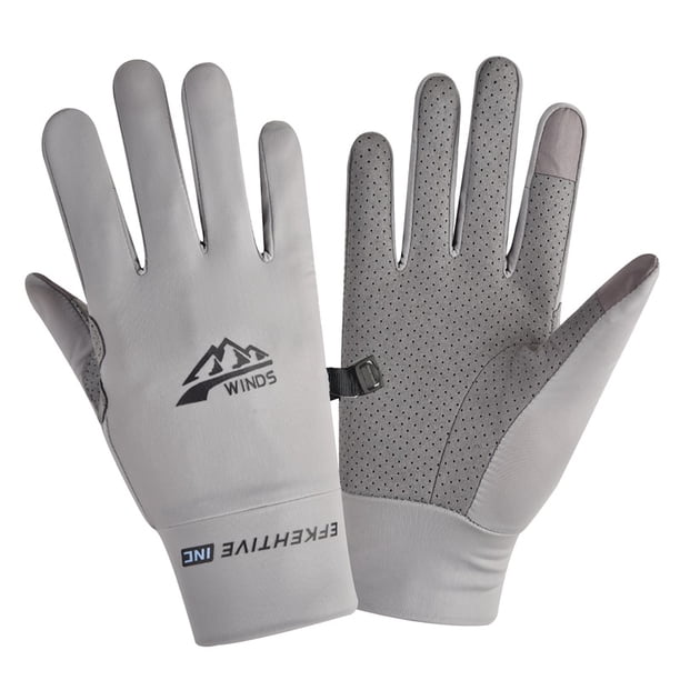 Guantes de seda de hielo de verano con protección solar para ciclismo para hombre, finos, antideslizantes, para conducir, con fugas, para llevar a cabo, para pescar, con medio dedo, para mujer