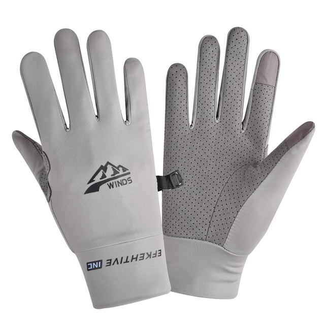 Guantes de seda de hielo de verano con protección solar para ciclismo para hombre, finos, antideslizantes, para conducir, con fugas, para llevar a cabo, para pescar, con medio dedo, para mujer