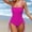c01Pink, variant on Womens Solid Fashion One Piece Spaghetti Straps Swimsuit Ruched Low-Cut Tummy Control Bathing Suit Backless Sleeveless Swimwear Green M