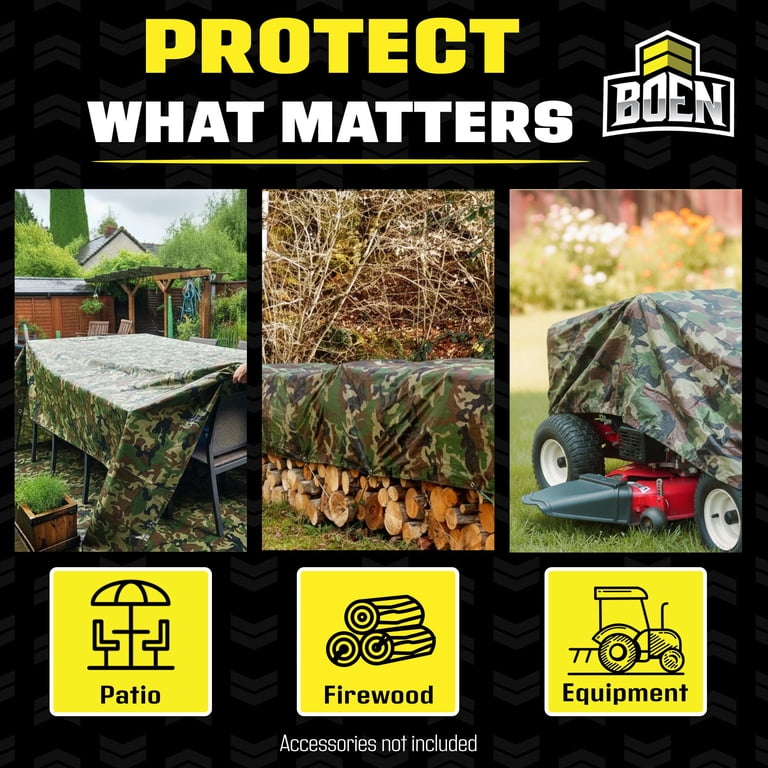 Boen Multi-Purpose Poly Tarp, 8 ft x 10 ft, Camo photo 7