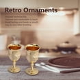 thumbnail image 2 of 4PCS Vintage Chalice Goblet, Chalice Goblet Communion Cup Gold Wine Glasses Metal Embossed Wine Cup European Chalice Cup Shot Golden Retro Ornaments for Decoration Collection Wedding Anniversary, 2 of 7