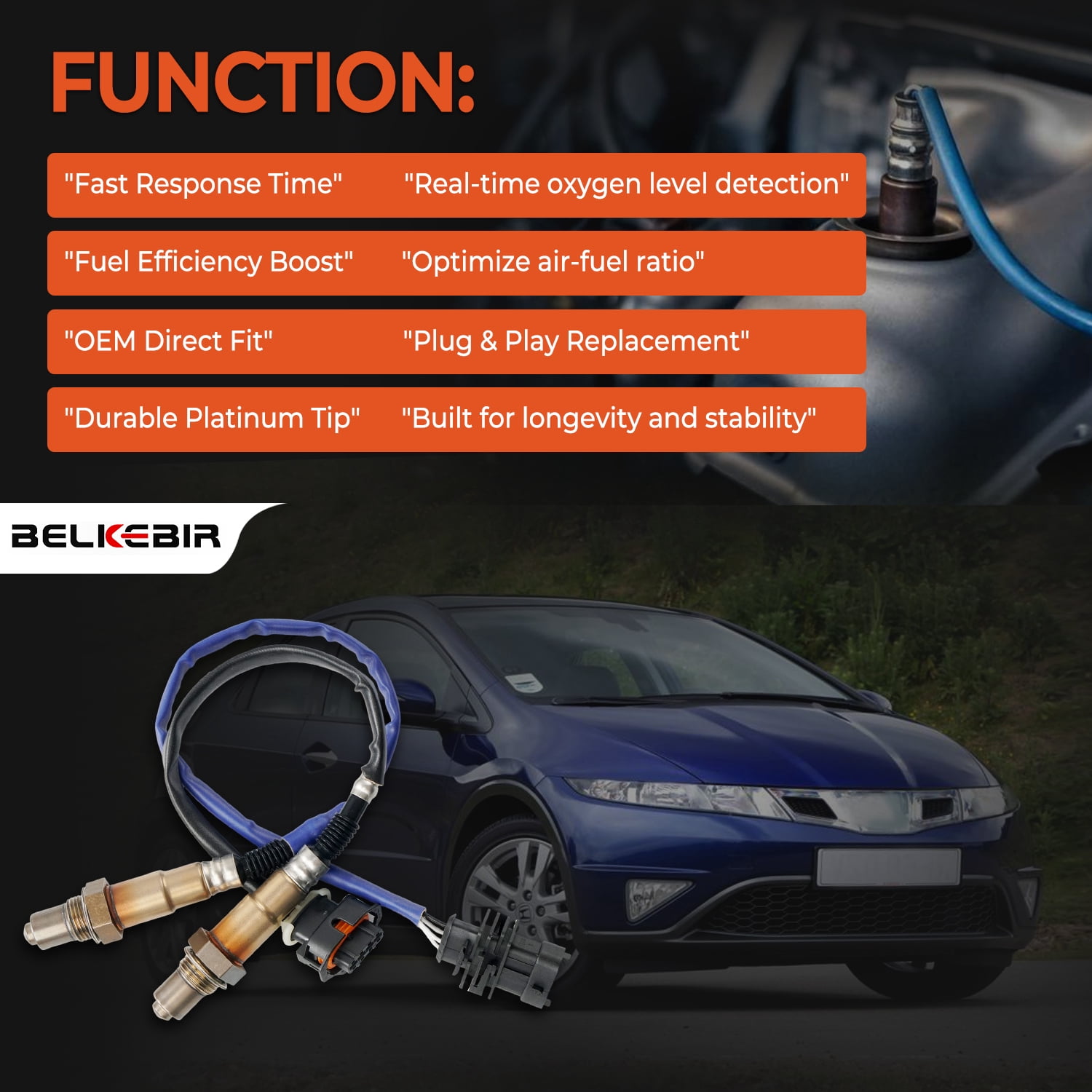 2PCS Oxygen Sensor Upstream Downstream O2 Sensor Compatible with 2011-2016 Chevy Cruze 2012-2020 Chevy Sonic 2013-2020 Chevy Trax 1.4L L4, 2013-2021 Buick Encore 1.4L L4 Replace 234-4528 234-4529
