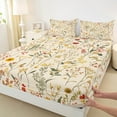 thumbnail image 3 of Manfei Floral Flower Full Size Sheets for Female, Rustic Plant Botanical Bed Sheets, Vintage French Style Sheet Sets, Microfiber Bedroom Decor, 4pcs, 3 of 7