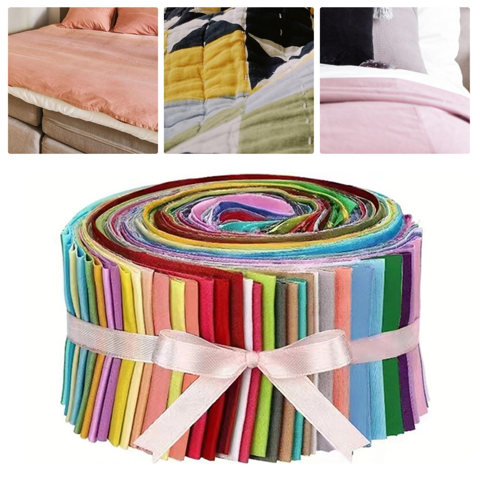 Wxqbjtam 40 Pieces Jelly Rolls Fabric Bundle Various Pattern Jelly Rolls Patchwork Sewing