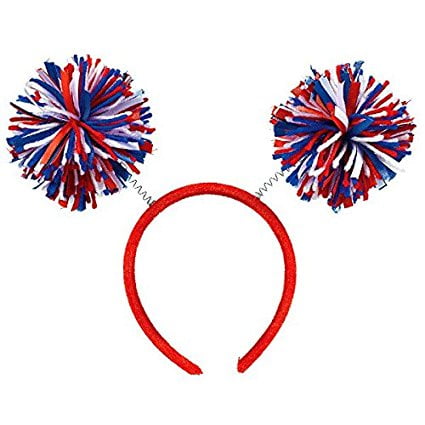 All-American 4th of July Mini Pom Pom Headbopper Accessory, Fabric, 9