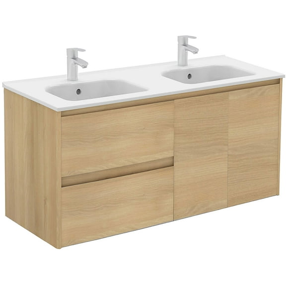 Ws Bath Collections Ambra 120 Dbl Ambra 48" Wall Mounted Double Basin Vanity Set - Wood