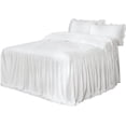 thumbnail image 7 of Chezmoi Collection Sinclair 2-Piece Ruffle Skirt Bedspread Set, Soft Lightweight French Country Chic Farmhouse Crinkle Texture Microfiber Bedding, Twin, Ivory, 7 of 7