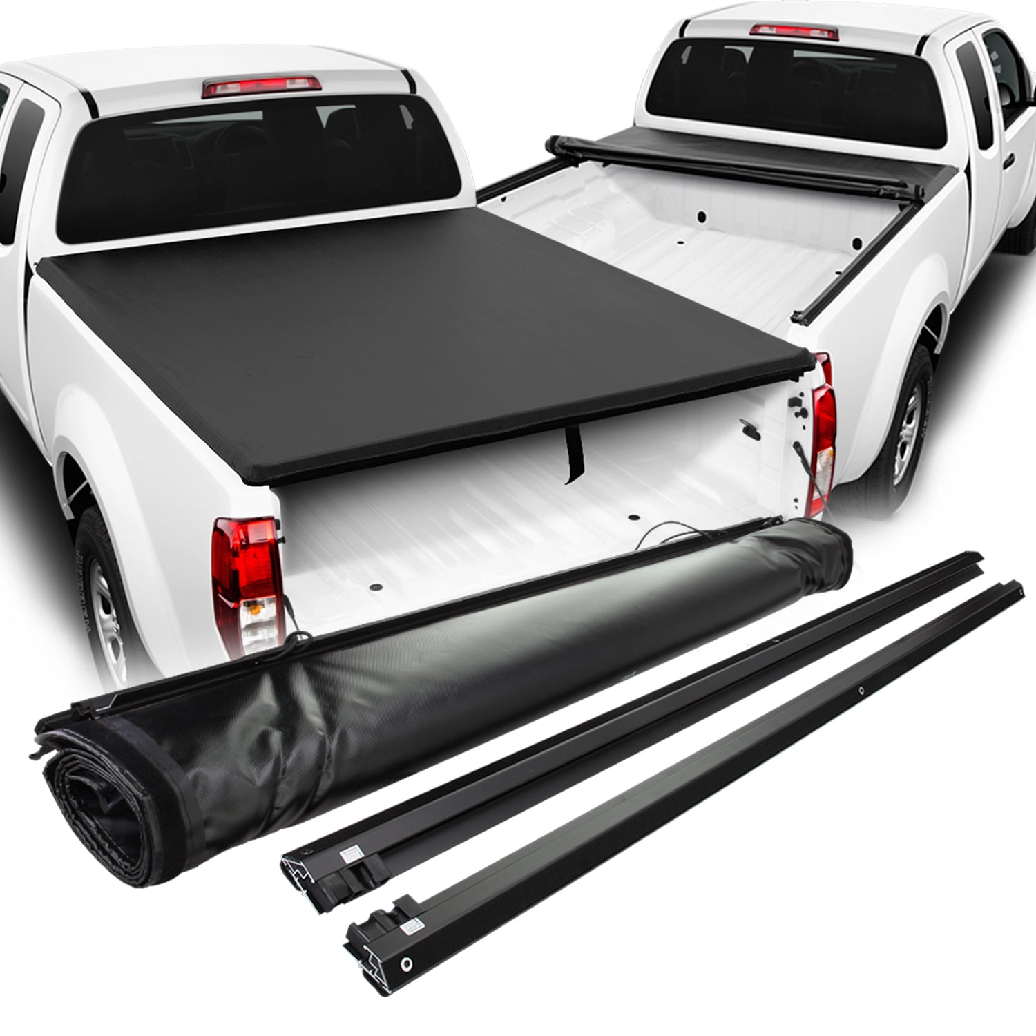 Black Roll Up Tonneau Cover For 0518 Frontier Extended Cab 72 Inches