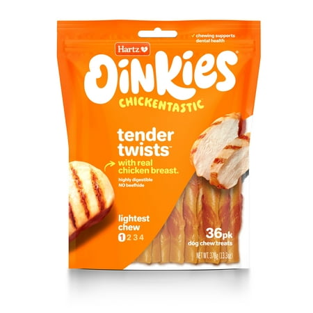 UPC: 0032700156831 | Hartz Oinkies Rawhide-Free Tender Treats For Small And Senior Dogs Chicken 13.3oz (36 Count)
