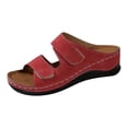 thumbnail image 2 of HTHLVMD Orthopedic Arch Support Shoes, Lightweight Non-Slip Daily Sandals, Double Strap Wedge Sandals for Women, Women Arch Support Slides Orthotic Walking Sandals Orthopedic Sandals, Red 8, 2 of 4