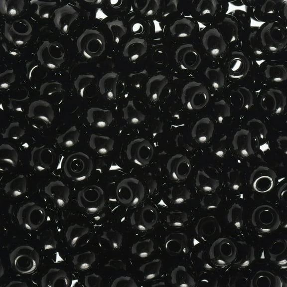 Czech Glass Seed Beads 4/0 Black Bead for Jewelry Making Crafts, 22g Vial
